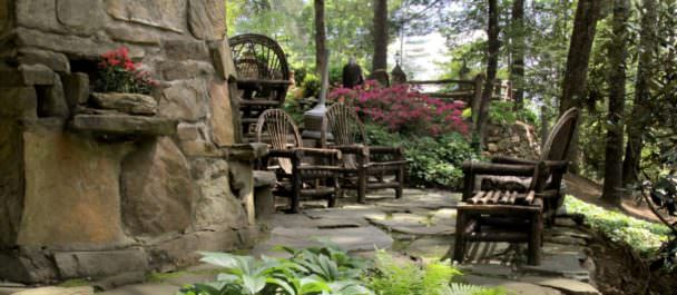 Lake Rabun Hotel rock garden area for relaxing