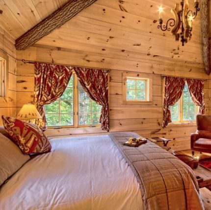 Witham Point Bedroom with red accents