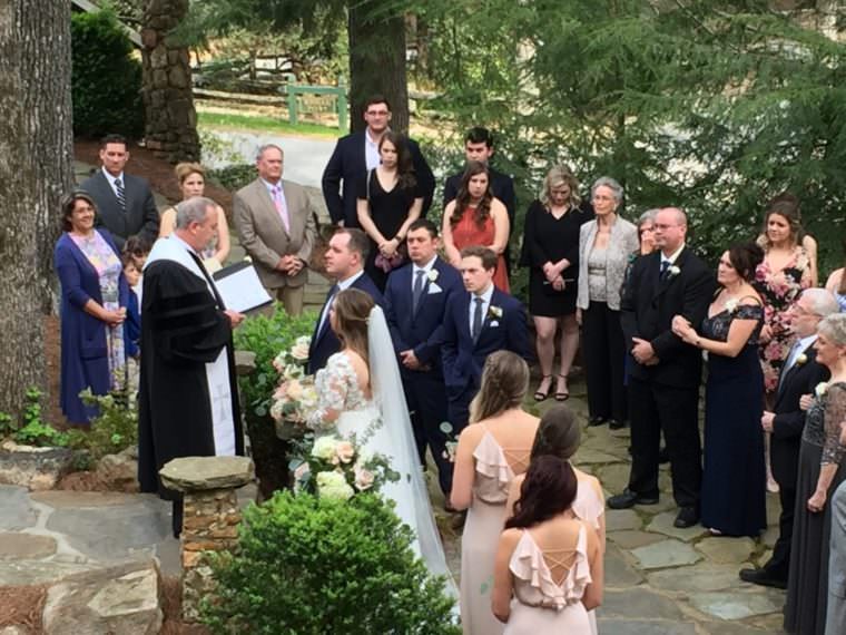 Wedding Ceremony by Pond