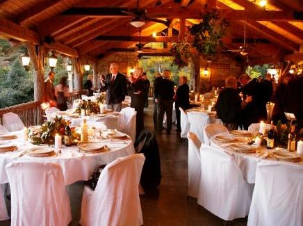 pavilion table setup for wedding
