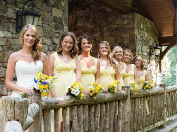 bride and bridesmaids